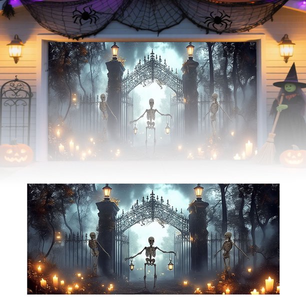 Banderas Decorativas De Halloween Para Garaje, Exterior E Interior, Artículos Para Fiestas, Letrero Decorativo Con Temática De Calabazas Y Murciélagos Terroríficos