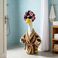 thumbnail image 6 of PiGOGI 23 Inch Porch Goose Bathrobe Outdoor Pool Garden Decor Goose Statue Clothing with Bow Headwrap and Mini Accessories (Goose Not Included), 6 of 6