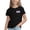 Black, variant on Girl's Lettuce Hem T Shirts Crewneck Short Sleeve Ribbed Knit Blouse With Bow Graphic Summer Cute Soft Loose Tops Black 2 Years