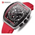 thumbnail image 1 of Relojes De Cuarzo De Lujo Curren Calendar Chronograph Color De La Correa Rojo, 1 of 5