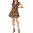 thumbnail image 3 of MODA NOVA Juniors Floral Crossover V Neck Petal Sleeves Belted Dress, 3 of 6