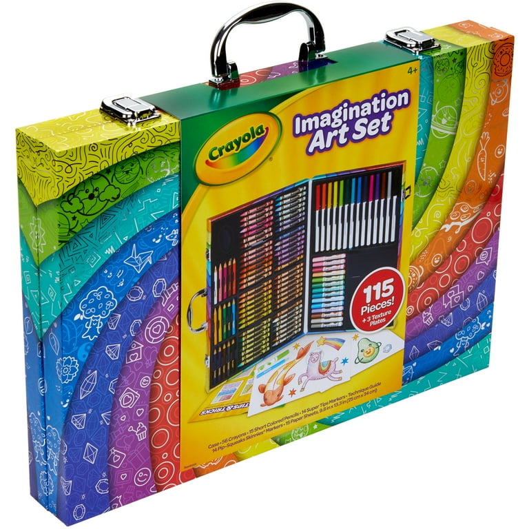 Kids Studio Portable Essential Art Supply With Wood Carrying Case