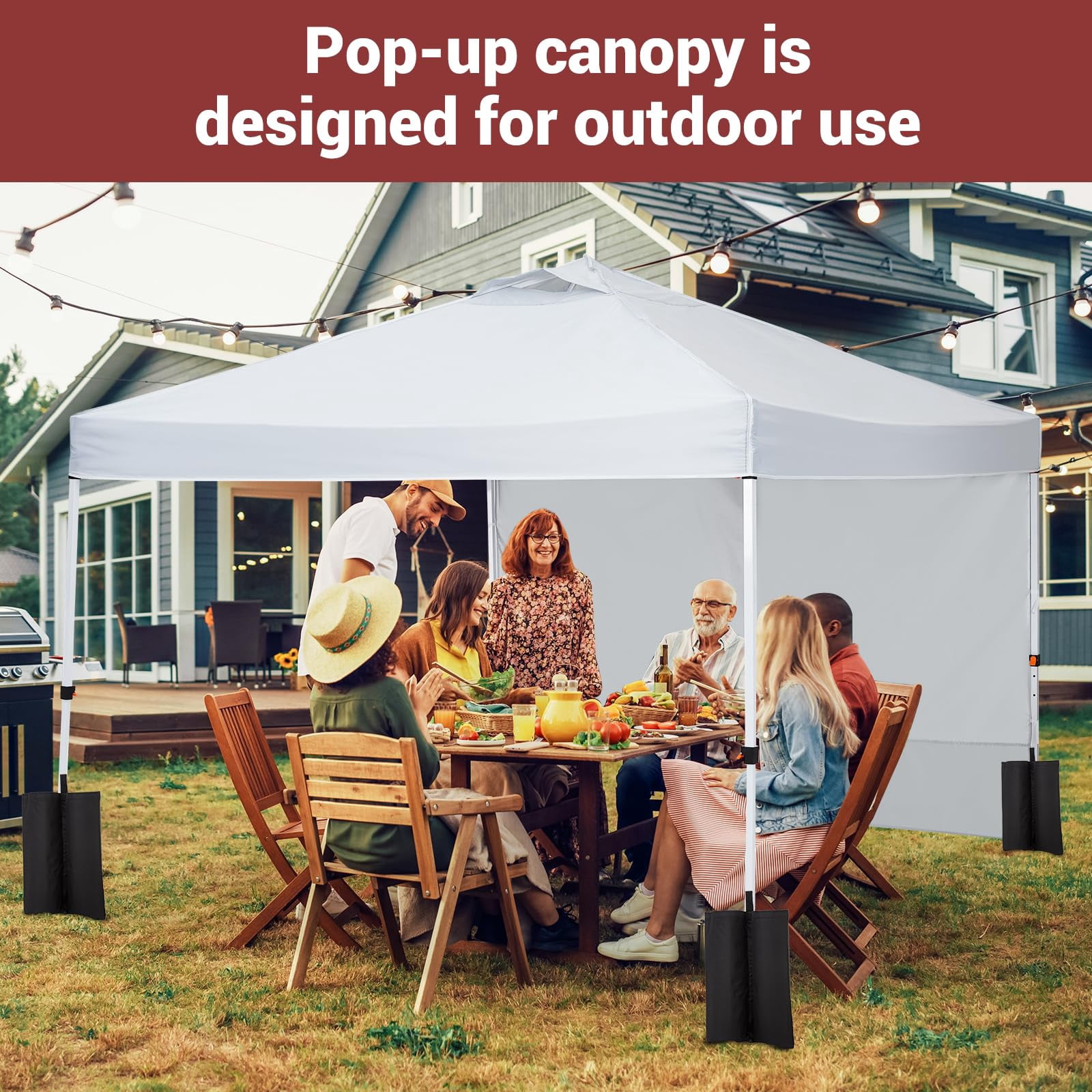 Huisuilinss Pop Up Canopy Tent,8/10FT Beach Tent,Commercial Outdoor Sun Shade,Waterproof Screen Tent,Portable Gazebo With Mesh Mosquito Netting/Side Walls For Events arties Camping Garden Outdoor