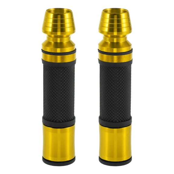 Unique Bargains 7/8" 22mm 15/16" 24mm Universal Motorcycle Hand Grips Cover Rubber Aluminum Alloy Handlebar End Grips for Motorcycle Scooter Black Yellow 1 Pair