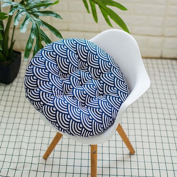 AuroraX Patio Chair Cushions,Round Deep Striped 18"x18" Outdoor Chair Cushions Office Furniture Replacement Cushions
