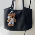 thumbnail image 4 of LLavero de peluche de oso pequeño para mujer y niña, colgante de mochila de dibujos animados, cadena anticaída, bonito llavero de coche, accesorios para bolso, 15cm, 4 of 5