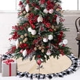 thumbnail image 3 of Bearachild de árbol de Navidad con ribete a cuadros, delantal inferior de diámetro de 120cm, cubierta de Base bordada, decoraciones de Kits de decoración para fiestas Rojo y negro Bearachild HA068021-02, 3 of 6