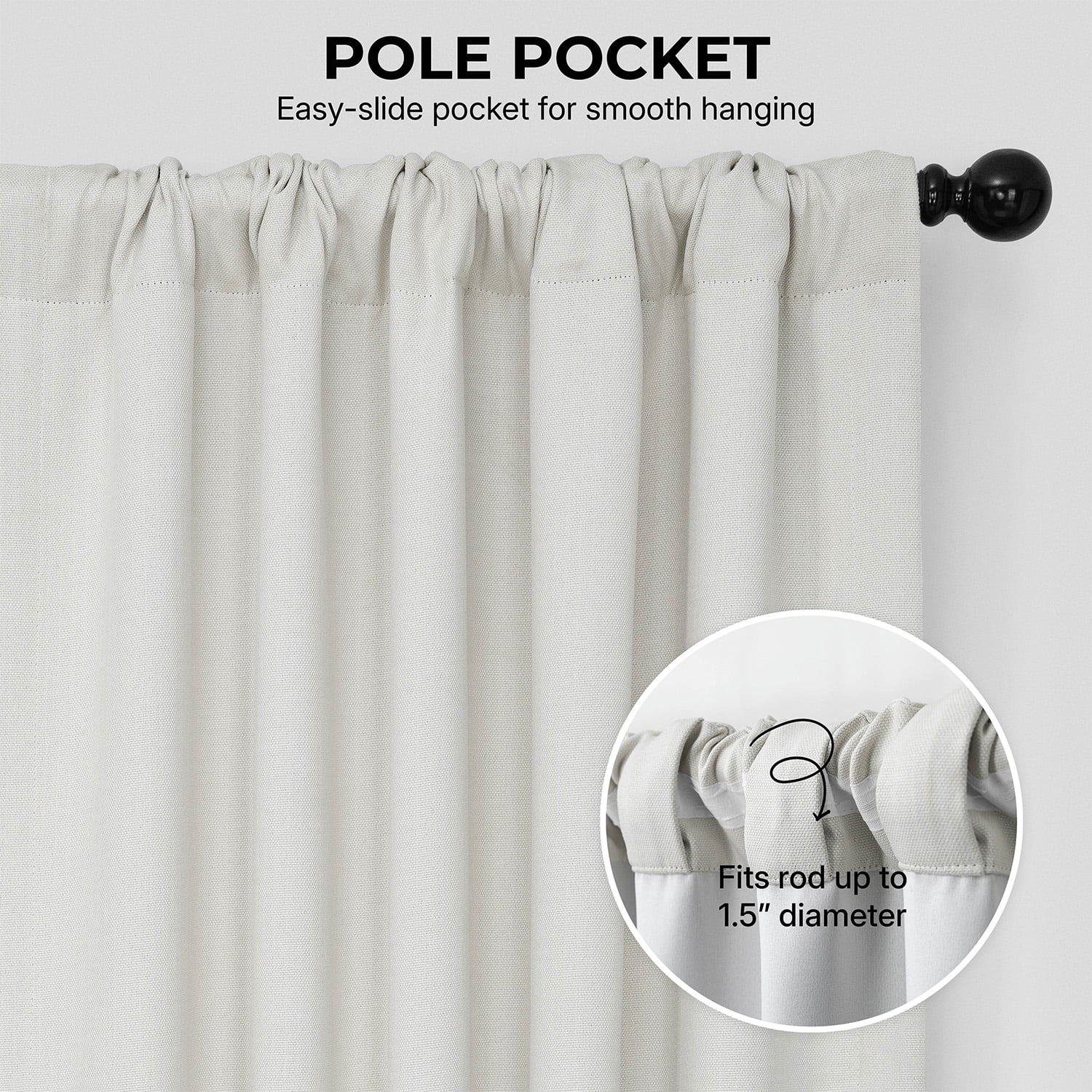 Half Price Drapes Birch Taupe Faux Linen Room Darkening Curtains For Bedroom and Living Room Curtains (1 Panel), Birch, 50W X 120L