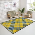 thumbnail image 4 of Coolnut 5'3" x 4' (63 x 48 in) Area Rug, Tartan Plaid Blue Black Stripes on Yellow Nursery Rug Floor Mat Kids Playing Mat for Living Room Bedroom, 4 of 6