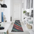 thumbnail image 4 of Yayeee Runner Rug for Bedroom 2'x6' Machine Washable Hallway Non Slip Mat, Red Abstract Lines, 4 of 8