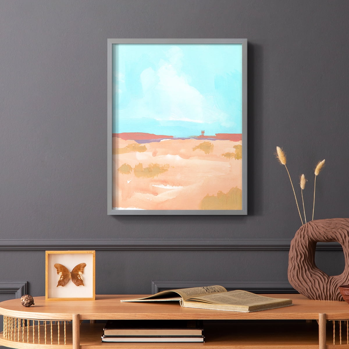 Wide Open Spaces II Framed Print in Gray Solid Wood 16 x 20 Framed Print
