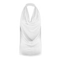 thumbnail image 4 of Pitauce Summer Tops for Women Solid Color V-Neck Halter Sleeveless T-Shirt Draped Front Backless Summer Beach Tank Tops, 4 of 4