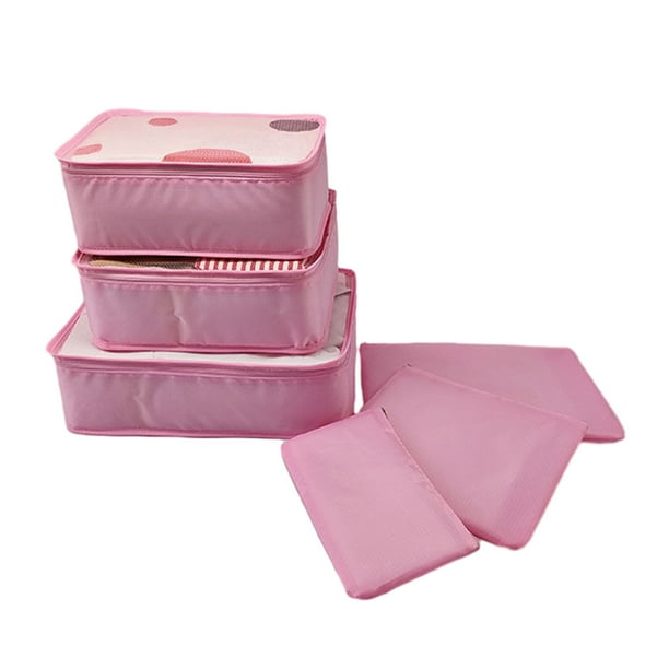 Bolsas de Almacenamiento para Ropa Ropa de Viaje Clasificación de Equipaje Portátil de Gran Capacidad Bolsa de Almacenamiento de 6 Piezas Accesorios de Viaje