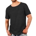 thumbnail image 2 of SROBPTY Mens T-Shirts Solid Short Sleeve Crew Neck Denim Look with Pockets Relaxed Summer Tops for Casual Wear, 2 of 5