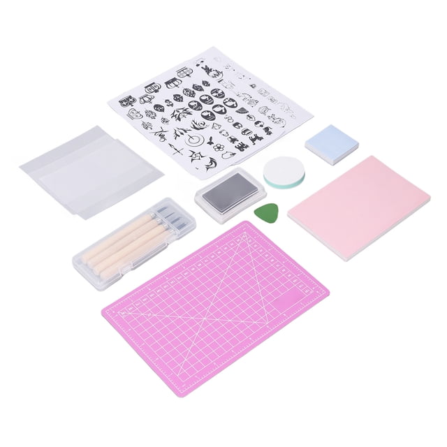 Carving Rubber Stamps, Practical Complete Tools DIY Handicraft Comfortable Handle Carving Rubber Kit For Prints For Making Stamps