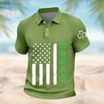 thumbnail image 4 of Ceisia Men's St. Patrick's Day Polo Shirt Collection | Shamrock American Flag Print | Casual Short Sleeve Collared Tops Gift, 4 of 5