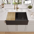 thumbnail image 3 of DV-1K0200BD 30-inch L Single Bowl Concrete Workstation Farmhouse Kitchen Sink Large Capacity Deep Dual Mount with Accessories, 3 of 4