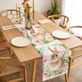 thumbnail image 6 of Easter Bunny Cotton Linen Table Runner for Dining Kitchen, Pink Tulip Flowers Rabbit Country Botanical Wedding Outdoor Party Tablerunners, Dresser Scarf Coffee Tablecloth Runners 13x36 Inches, 6 of 9
