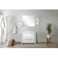 thumbnail image 3 of Lafarre 36 in W White Bath Vanity, Cultured Marble Top and Brushed Nickel Faucet Set, 3 of 3