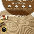 thumbnail image 5 of DN HANDICRAFT Boho Rug Brown Handmade Reversible Eco-Friendly Carpet Versatile Circular Floor Jute, Cotton Area Rug (6x6 Sq Feet), 5 of 5