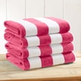 thumbnail image 6 of 100% Cotton Cabana Striped Oversized Beach & Pool Towels (35" x 70", Bright Pink), 6 of 6