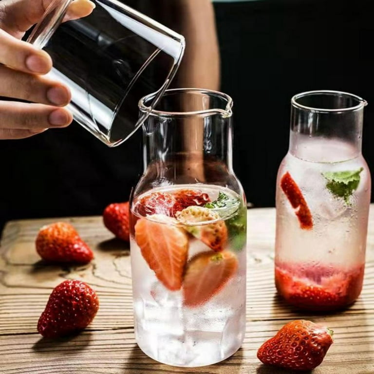 Strawberry Glass Water Carafe with Glass Tumbler