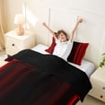thumbnail image 4 of meiyoeat Modern Red Striped Twin Bedding, Luxury Dark Gradient Duvet Cover Set for Boys, Red, Black Reversible 2-Piece, 1 Duvet Cover and 1 Pillowcase, 4 of 7