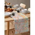 thumbnail image 6 of Table Runner Dresser Scarves 72 Inch Long, Watercolor Flowers and Leaves Linen Dining Table Runners Floral Plant on Pink and Yellow Tabletop Scarf for Wedding Holiday Party Kitchen, 6 of 7