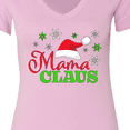 thumbnail image 4 of Inktastic Mama Claus with Christmas Santa Hat and Snowflakes Women's V-Neck T-Shirt, 4 of 5