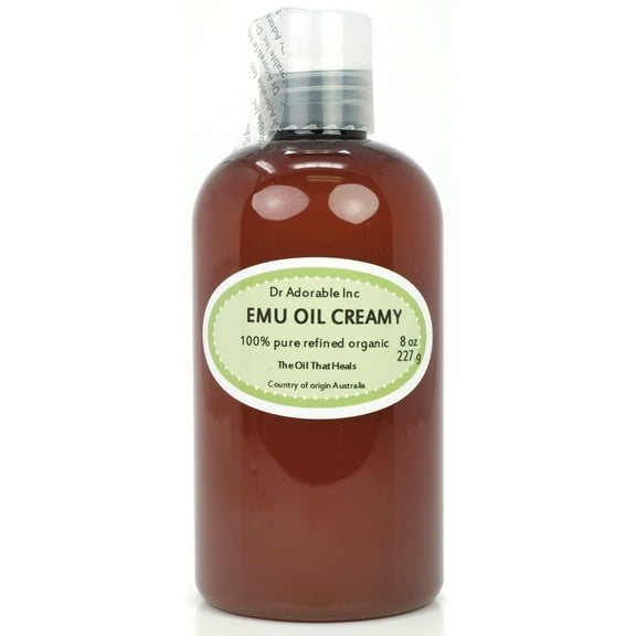 Dr Adorable - 8 oz - Australian Creamy Emu Oil - Triple Refined 100% Pure Organic Moisturizing Oil For Face Skin Hair