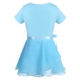 thumbnail image 2 of Yartina Kids Girls Short Sleeves Ballet Dance Gymnastics Leotard Clothing with Tied Skirt Sky Blue XXL, 2 of 6