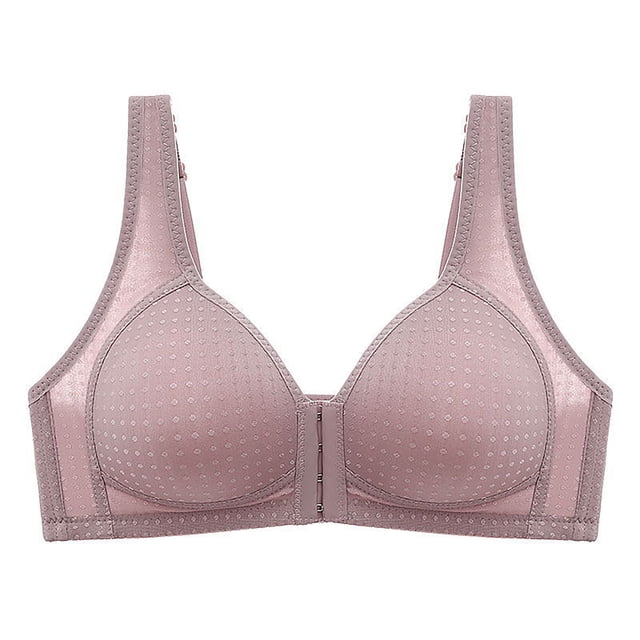 PEASKJP Women's Easy-On Bra Wireless Longline Full Coverage Bra with Back and Side Support, Purple XL