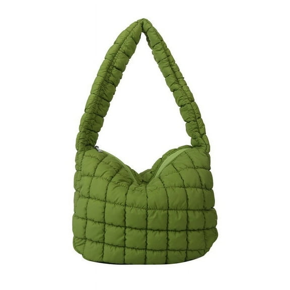 CCMAOLU Quilted Shoulder Bag for Women, Soft Puffy Handbag with Cotton Padding, Lightweight Purse with Zipper Closure, Built in Mini Pocket for Sunglasses & Wallets, Gift for Beloved Friends & Family
