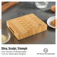 thumbnail image 6 of Small End Grain Bamboo Cutting Board | Professional, Antibacterial Butcher Block | NonSlip Rubber Feet by Top Notch Kitchenware, 6 of 7