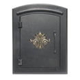 thumbnail image 1 of Qualarc MAN-1401-BL Not Applicable Manchester Column Mount Rust Free Cast Aluminum Mailbox with"Decorative Scroll Logo" in Black, 1 of 3