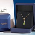 thumbnail image 5 of Gem Stone King 14K Yellow Gold Green Peridot and Lab Grown Diamond Pendant Necklace for Women | 0.95 Cttw | Gemstone August Birthstone | Pear Shape 8X5MM | With 18 inch Chain, 5 of 6