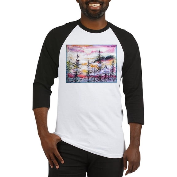 CafePress - Landscape, Colorful Art! Baseball Jersey - Cotton Baseball Jersey, 3/4 Raglan Sleeve Shirt