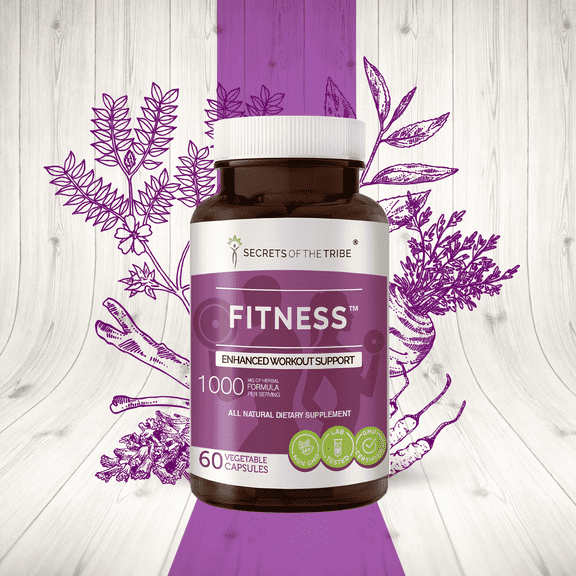 Secrets of the Tribe Fitness Capsules Dietary Supplement, Natural Herb Blend, Made from Maca, Ashwagandha, Green Tea, Cordyceps, Rhodiola, Tribulus 60 Count