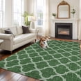 thumbnail image 3 of Area Rug 60×96in, Moroccan Dark Green Geometric Floor Carpet Living Room Rug, Medieval Ethnic Pattern Non-Slip Welcome Mat Indoor Rugs for Bedroom Dining Room, 3 of 9