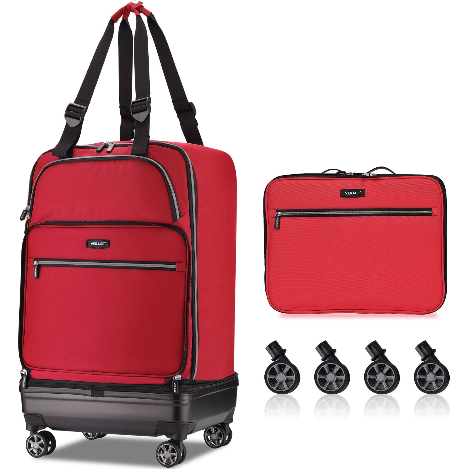 Expandable Foldable Luggage Suitcase, Rolling Duffel Bag, Lightweight ...