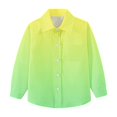 thumbnail image 7 of Qingpeng Toddler Boys Girls Lapel Button Down Shirt Classic Casual Loose Solid Long Sleeves T Shirt, 7 of 7
