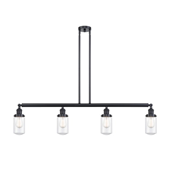 Innovations Lighting 214-S Dover Dover 4 Light 49" Wide Linear Chandelier - Black