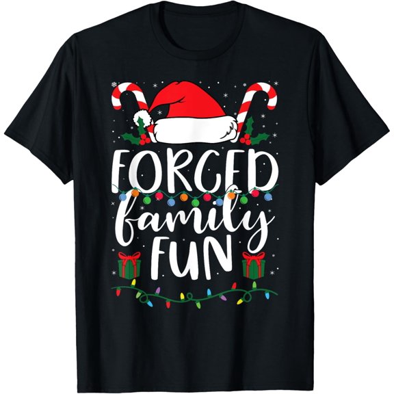 Family Christmas Pajamas Matching Sets Forced Family Fun T-Shirt