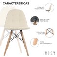 thumbnail image 2 of Set De Sillas Estilo Eames De Botones Tapizadas En VinipieBeige Gaon Home GN-PUEC01, 2 of 8