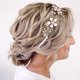 thumbnail image 3 of Diadema de boda dorada LIUYMXG con flores de perla 33 x 5 cm, 3 of 4