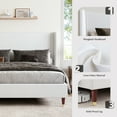 thumbnail image 3 of Merluxy Full Bed Frame with 51.2" Wingback Headboard,Linen Upholstered,No Box Spring Needed,White, 3 of 8