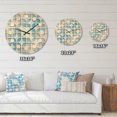 thumbnail image 4 of Designart '3D Blue and White Pattern II' Mid-Century Modern Wood Wall Clock, 4 of 5
