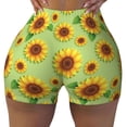 thumbnail image 2 of Lsque Sunflower Leaves Pattern High Waisted Biker Shorts for Women-Tummy Control Fitness Athletic Workout Running Yoga Gym Shorts,Moisture-Wicking-Medium, 2 of 9