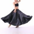 thumbnail image 2 of Alvivi Girls Long Full Circle Dance Skirt Gypsy Latin Spanish Flamenco Skirts Ballroom Dancewear Black 3-4, 2 of 5