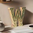 thumbnail image 4 of HANDMADE ECO-FRIENDLY "W" WOOD ALPHABET LETTER BLOCK FOR WALL MOUNT & TABLE TOP DÉCOR- , Natural-Gold Foil Color, Traditional Design, Letter Block For Study Room, Kids Room, Living Room, Hall, Offices, 4 of 5